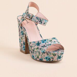 Elegant Floral Peep-Toe Heels